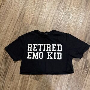 Gildan Black Graphic Crop Top